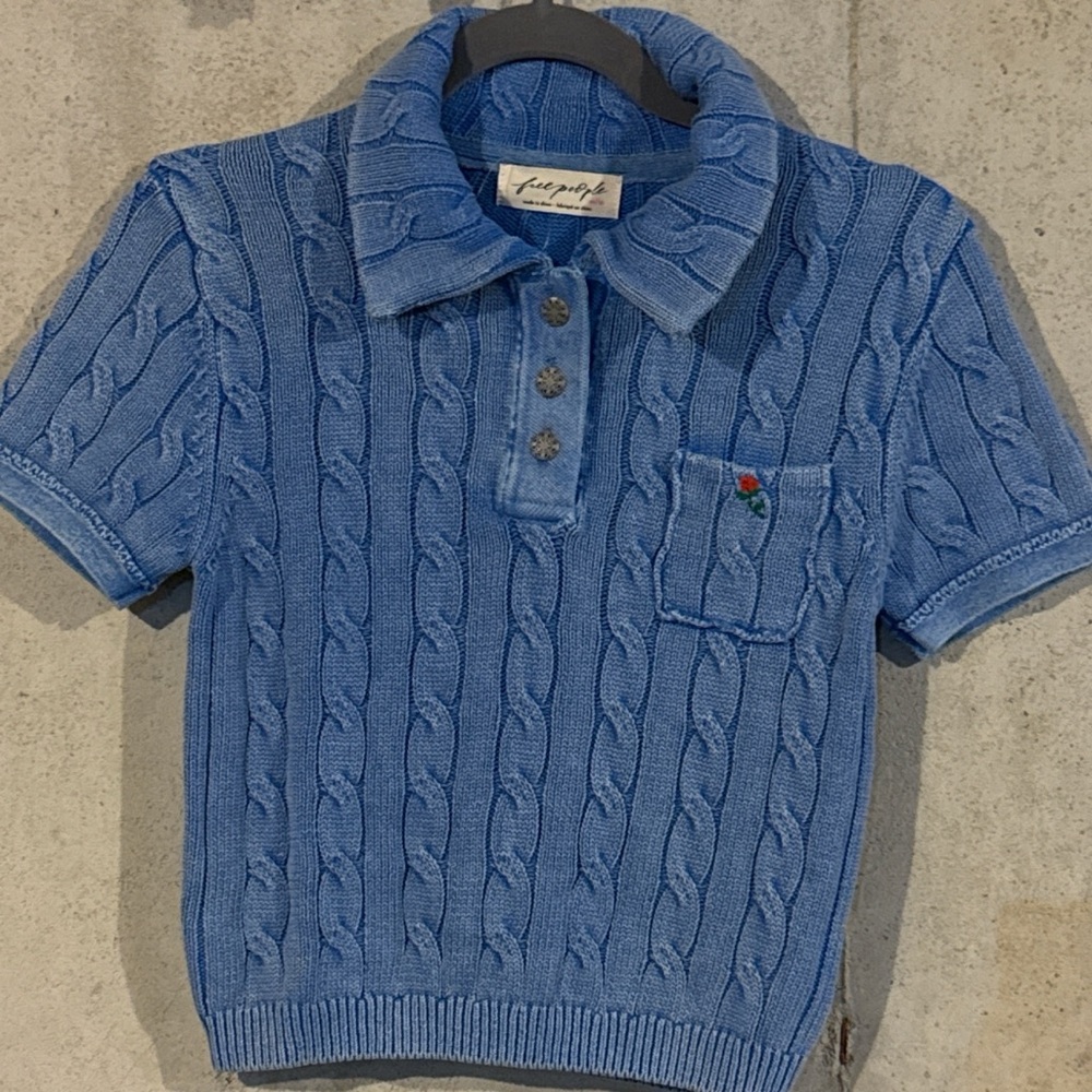 NWT Free People Pocket Polo 100% Cotton Sweater. - Picture 4 of 6